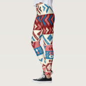 手カラフル描き部族模様 レギンス (左)