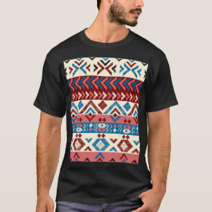 手カラフル描き部族模様 Tシャツ
