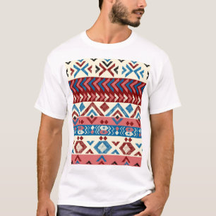 手カラフル描き部族模様 Tシャツ