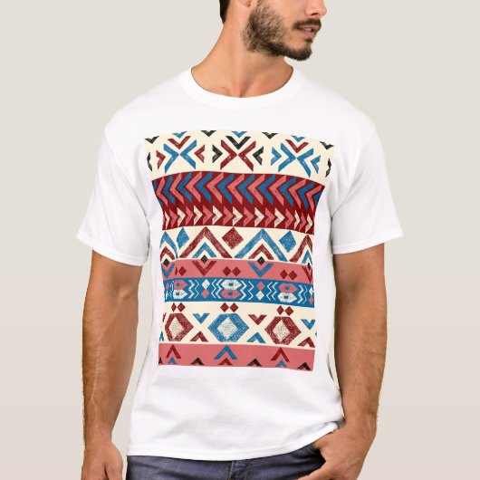 手カラフル描き部族模様 Tシャツ (正面)