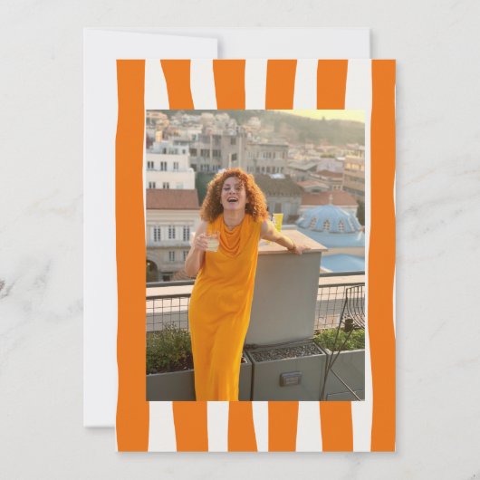 手カラフル描き30thフォトお洒落誕生日 招待状 (裏面)