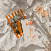 手カラフル描き30thフォトお洒落誕生日 招待状