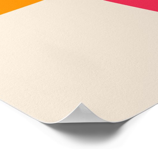 手カラフル描オーガニック型モダン第3 ポスター (角)