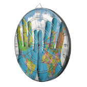 手カラフル絵を描世界地図アート写真 ダーツボード (正面右)