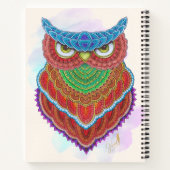 手カラフル絵を描梟 ノートブック (裏面)