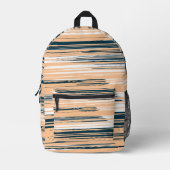 手カラフル絵を描線 プリントバックパック (正面)