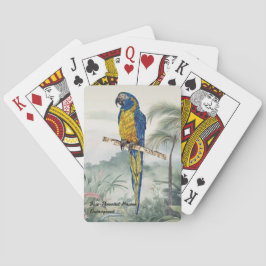 手カラフル絵を描青い喉を持つマカオ トランプ