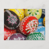 手カラフル色彩の鮮やかイースター卵 ポストカード (正面)