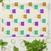 手カラフル袋模様 キッチンタオル (折り畳み)