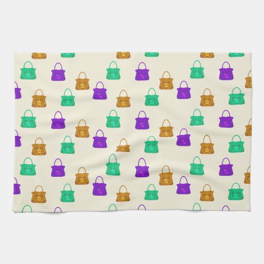 手カラフル袋模様 キッチンタオル (横)