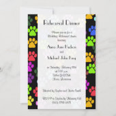 手カラフル足、手のパターン、リハーサルディナー 招待状 (正面)