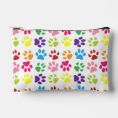 手カラフル足、犬の手、猫の手 アクセサリーポーチ (正面)