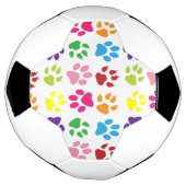 手カラフル足、犬の手、猫の手 サッカーボール (回転)