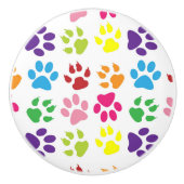 手カラフル足、犬の手、猫の手 セラミックノブ (正面)