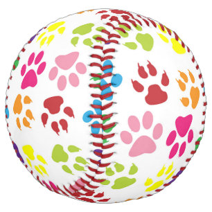 手カラフル足、犬の手、猫の手 ソフトボール