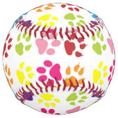 手カラフル足、犬の手、猫の手 ソフトボール (正面)