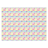 手カラフル足、犬の手、猫の手 テーブルクロス (正面(横))