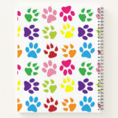 手カラフル足、犬の手、猫の手 ノートブック (裏面)