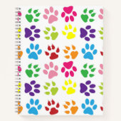 手カラフル足、犬の手、猫の手 ノートブック (正面)