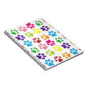 手カラフル足、犬の手、猫の手 ノートブック (右側)