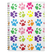 手カラフル足、犬の手、猫の手 ノートブック (正面)