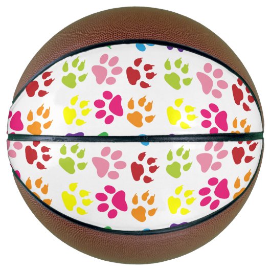 手カラフル足、犬の手、猫の手 バスケットボール (正面)
