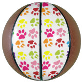 手カラフル足、犬の手、猫の手 バスケットボール (縦)