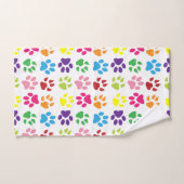 手カラフル足、犬の手、猫の手 バスタオルセット (ハンドタオル)