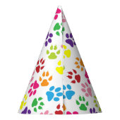 手カラフル足、犬の手、猫の手 パーティーハット (裏面)