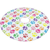 手カラフル足、犬の手、猫の手 ブラッシュドポリエステルツリースカート (アングル)