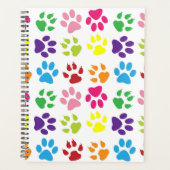 手カラフル足、犬の手、猫の手 プランナー手帳 (正面)