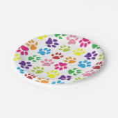 手カラフル足、犬の手、猫の手 ペーパープレート (アングル)