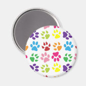 手カラフル足、犬の手、猫の手 マグネット (正面/裏面)