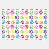 手カラフル足、犬の手、猫の手 ラッピングペーパーシート (正面3)