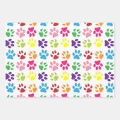 手カラフル足、犬の手、猫の手 ラッピングペーパーシート (正面)