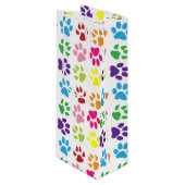 手カラフル足、犬の手、猫の手 ワインギフトバッグ (正面アングル)