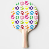 手カラフル足、犬の手、猫の手 卓球ラケット (正面)