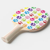手カラフル足、犬の手、猫の手 卓球ラケット (正面アングル)