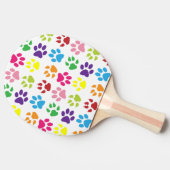 手カラフル足、犬の手、猫の手 卓球ラケット (横)