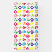 手カラフル足、犬の手、猫の手 横断幕 (縦)