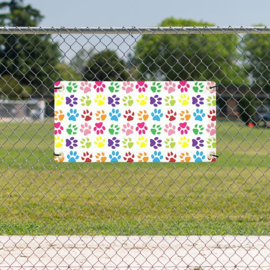 手カラフル足、犬の手、猫の手 横断幕 (インサイチュ)