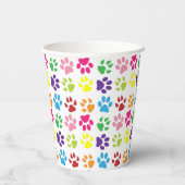 手カラフル足、犬の手、猫の手 紙コップ (裏面)