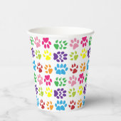 手カラフル足、犬の手、猫の手 紙コップ (右)