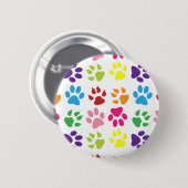 手カラフル足、犬の手、猫の手 缶バッジ (正面&裏面)