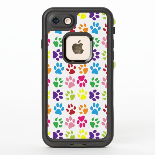 手カラフル足、犬の手、猫の手 LifeProof iPhoneケース (裏面)