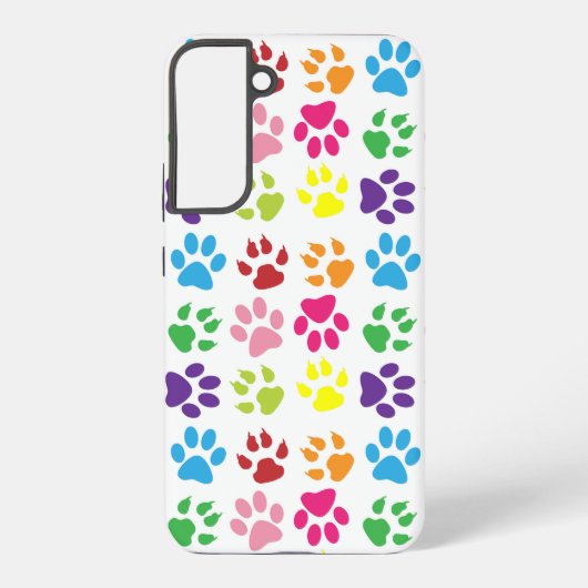 手カラフル足、犬の手、猫の手 SAMSUNG GALAXYケース (裏面)