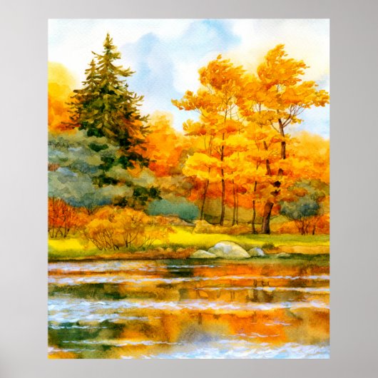 手カラフル鮮やか引き水彩画 ポスター (正面)