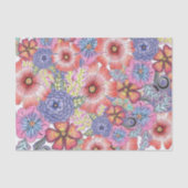 手カラフル鮮やか引き花と離れ 薄葉紙 (正面)