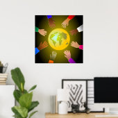 手カラフル ポスター (ホームオフィス)