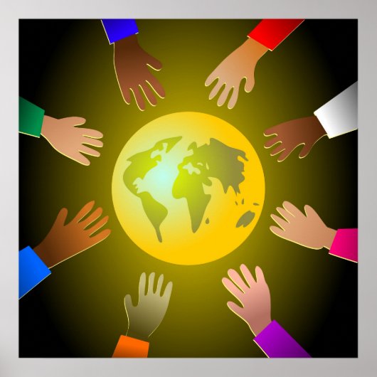 手カラフル ポスター (正面)